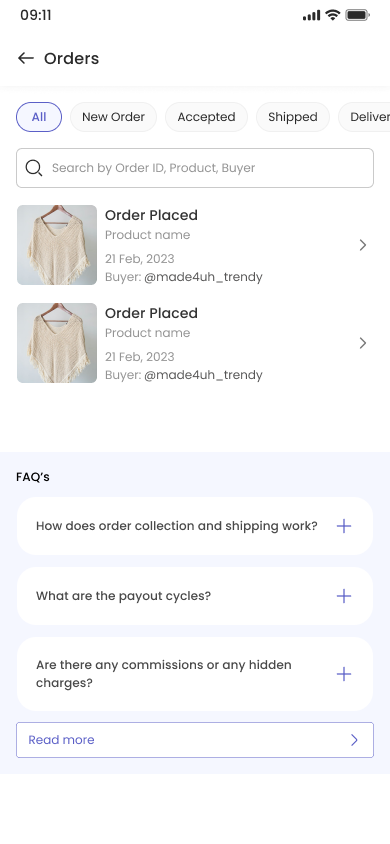Frontway: Order management