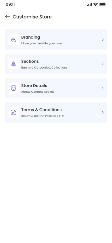 Frontway: Store customization