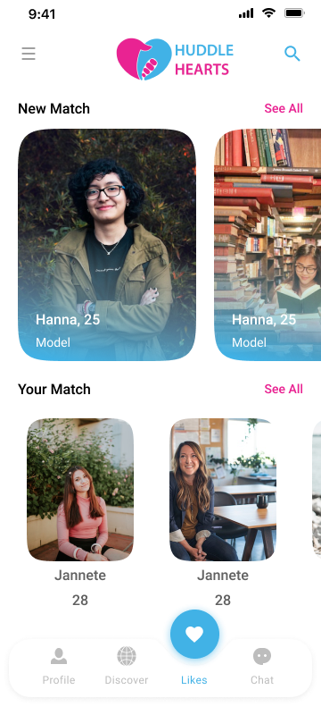 Huddle Hearts: New matches and likes